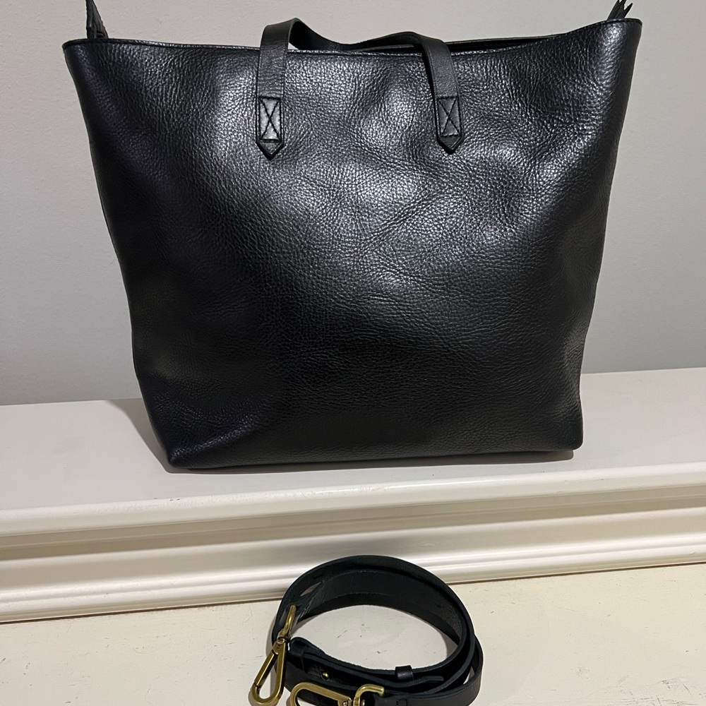 MADEWELL CarryAll Black Leather Tote Bag